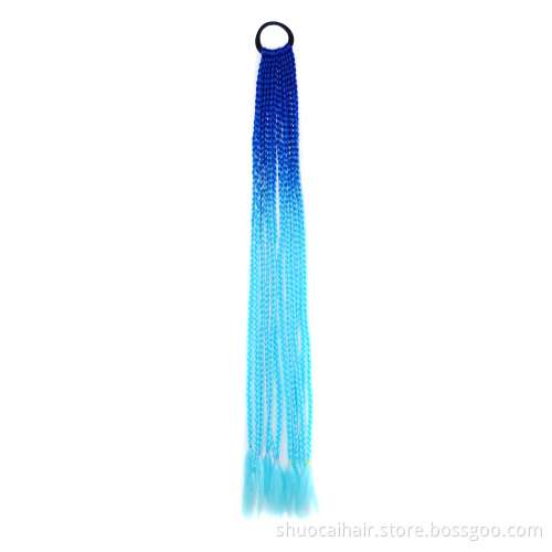 Ponytail Hairpiece With Rubber band hair ring Chignon 24 inch Crochet Jumbo Braid Synthetic Hair Ponytail Hair Extension